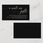 Carte D'accompagnement Une note sur les cadeaux, Modern Classy Script (Devant / Derrière)
