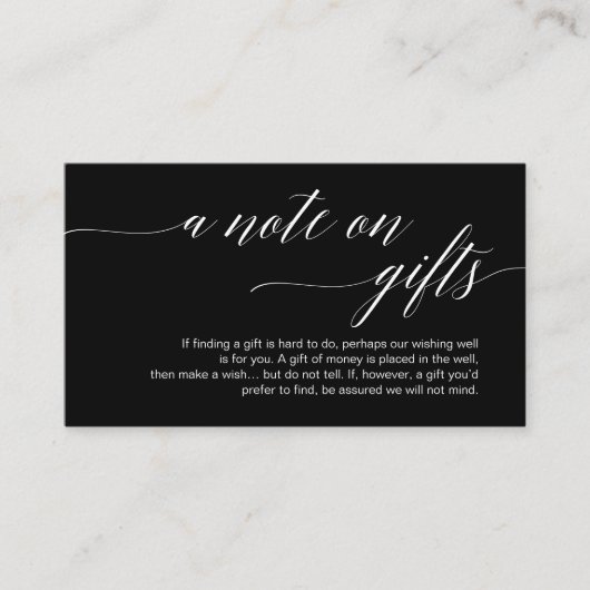 Carte D'accompagnement Une note sur les cadeaux, Modern Classy Script (Devant)