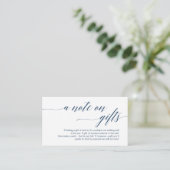 Carte D'accompagnement Une note sur les cadeaux, Modern Classy Script (Debout devant)