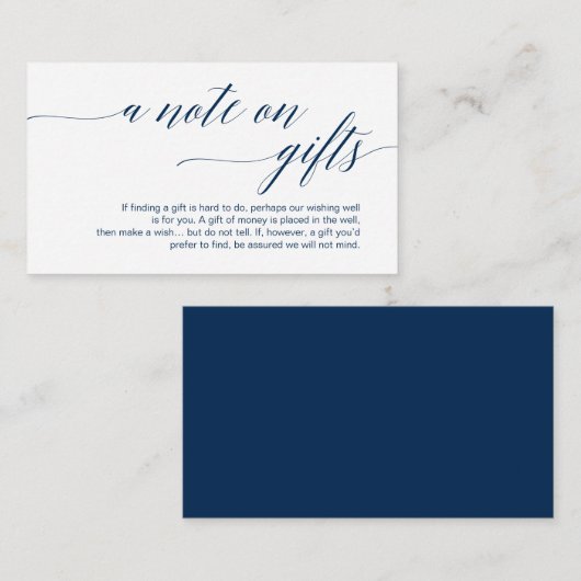 Carte D'accompagnement Une note sur les cadeaux, Modern Classy Script (Devant / Derrière)