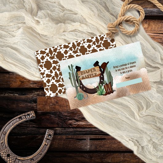 Carte D'accompagnement Une petite baby shower western cow-boy jeu de diap