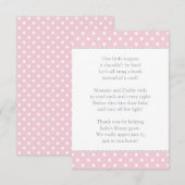 Carte D'accompagnement Une Petite Demande Baby shower Rose (Devant / Derrière)