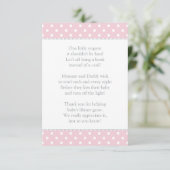 Carte D'accompagnement Une Petite Demande Baby shower Rose (Debout devant)