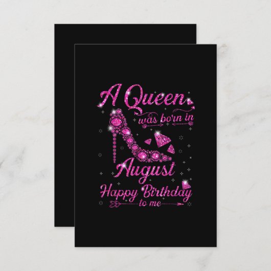 Carte D'accompagnement Une Reine Née En Août Femmes Cadeaux (Devant / Derrière)