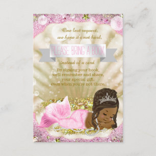 Carte D'accompagnement Une sirène afro-américaine apporte un Baby shower