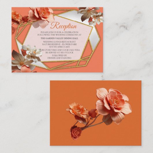 Carte D'accompagnement Une teinte molle et rosâtre appelée Fleurs Peach F (Devant / Derrière)