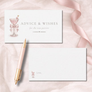 Carte D'accompagnement Une toute petite Fête de Bébé Rose Martini