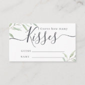 Carte D'accompagnement Une végétation minimale devinez combien de baisers (Devant)