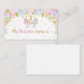 Carte D'accompagnement Unicorn Anniversaire Mon Unicorne Nom du jeu (Devant / Derrière)