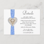 Carte D'accompagnement Unicorn Blue Lace Détails du Mariage (Devant)