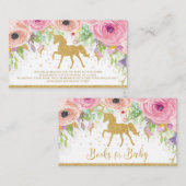 Carte D'accompagnement Unicorn Fairy Baby shower Apportez un livre pour b (Devant / Derrière)
