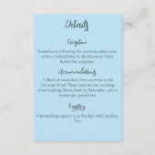 Carte D'accompagnement Unicorne blanche Fleurs roses Mariage bleu (Devant)