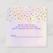 Carte D'accompagnement Unicorne rose tendance avec Raffle de couche de fl (Dos)