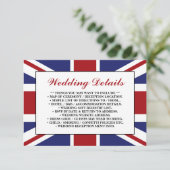 Carte D'accompagnement Union Jack Flag British Mariage Detail (Debout devant)
