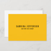 Carte D'accompagnement Unique Élégant Plat Simple Minimal Jaune Orange (Devant / Derrière)