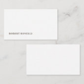 Carte D'accompagnement Unique Modern Plain Your Name Minimalist (Devant / Derrière)