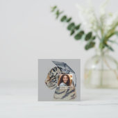 Carte D'accompagnement Unique Tiger Graduation Enclosure Card  (Debout devant)