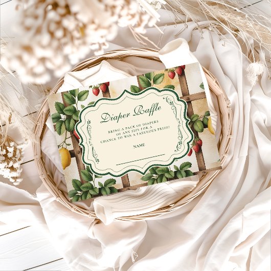 Carte D'accompagnement ustic Citrus Strawberry Diapper Raffle
