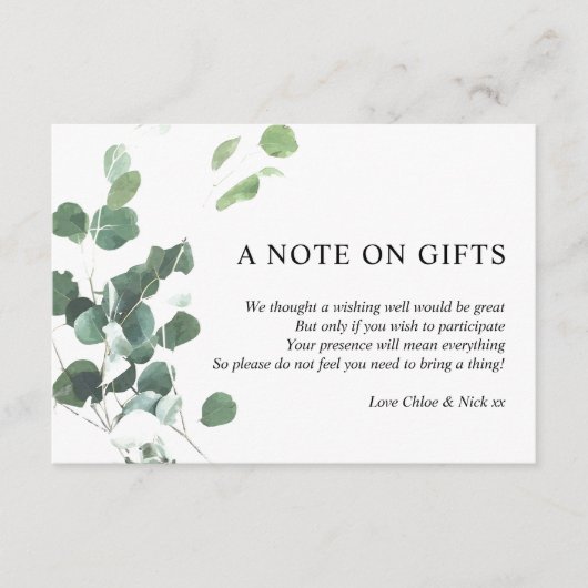 Carte D'accompagnement V4 Aquarelle feuilles ChloeNick Cadeaux (Devant)