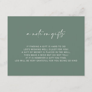 Carte D'accompagnement V4 Baptême vert simple Wishing well