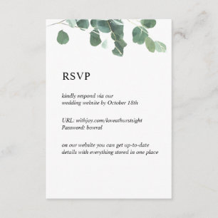 Carte D'accompagnement V7 feuilles d'aquarelle ChloeNick RSVP