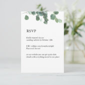 Carte D'accompagnement V7 feuilles d'aquarelle ChloeNick RSVP (Debout devant)