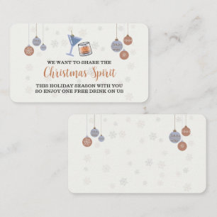 Carte D'accompagnement Vacances festives "Christmas Spirit" Boissons bill