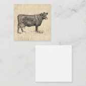 Carte D'accompagnement Vache de campagne illustrée (Devant / Derrière)