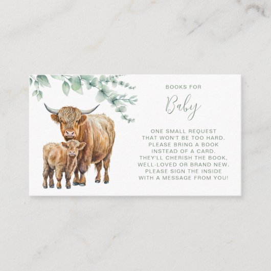 Carte D'accompagnement Vache des Highlands Ferme Animaux Livres Pour Bébé (Devant)