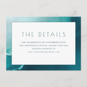 Carte D'accompagnement Vagues aquarelles bleu serein