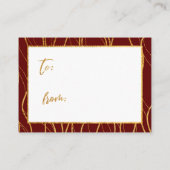 Carte D'accompagnement Vagues d'or et écriture manuscrite Bourgogne Affic (Dos)