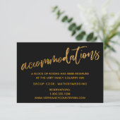 Carte D'accompagnement Vagues d'or moderne sur Mariage noir (Debout devant)