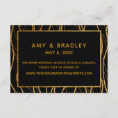 Carte D'accompagnement Vagues d'or moderne sur Mariage noir (Dos)