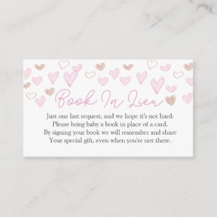 Carte D'accompagnement Valentine Baby shower Livre En lieu et place insér