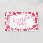 Carte D'accompagnement Valentine Chérie rose Coeurs rouges Livres Bébé (Devant)
