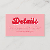 Carte D'accompagnement Valentine Mariage rouge et rose (Devant)