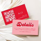 Carte D'accompagnement Valentine Mariage rouge et rose