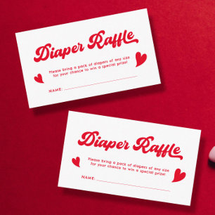 Carte D'accompagnement Valentines Baby shower Déchets Raffle