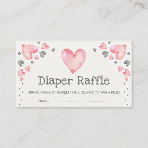 Carte D'accompagnement Valentines Coeur Déchets Raffle Argent Rose