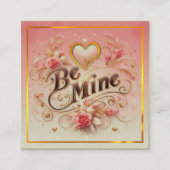 Carte D'accompagnement Valentine's Day Be Mine Design with Heart, Citatio (Devant)