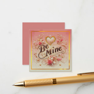 Carte D'accompagnement Valentine's Day Be Mine Design with Heart, Citatio