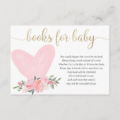 Carte D'accompagnement Valentines florales d'or rose livres de coeur pour (Devant)