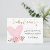 Carte D'accompagnement Valentines florales d'or rose livres de coeur pour (Debout devant)