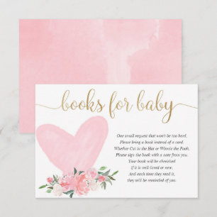 Carte D'accompagnement Valentines florales en or rose pour bébé