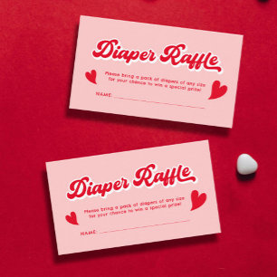 Carte D'accompagnement Valentines rouges et roses Baby shower Déchets Raf