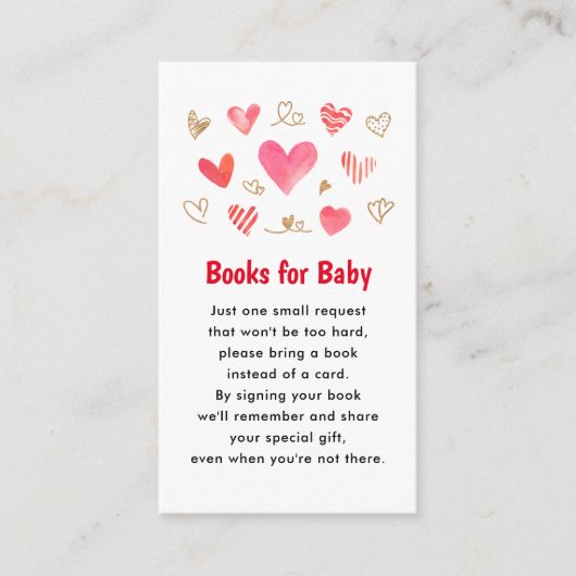Carte D'accompagnement Valentines's Day Baby showers Livres pour bébé (Devant)