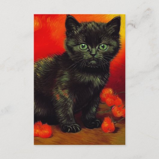 Carte D'accompagnement Van Gogh Black Kitten (Devant)
