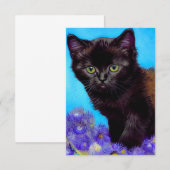 Carte D'accompagnement Van Gogh Chat et fleurs (Devant / Derrière)