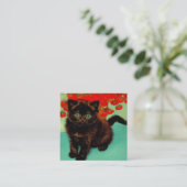 Carte D'accompagnement Van Gogh Chat noir Fleurs rouges (Debout devant)