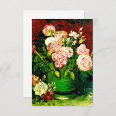 Carte D'accompagnement Van Gogh Pivoines et Roses (Devant / Derrière)